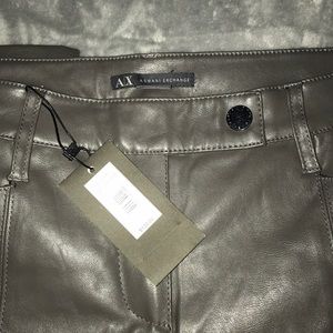 A/X gray leather pants front and back pockets